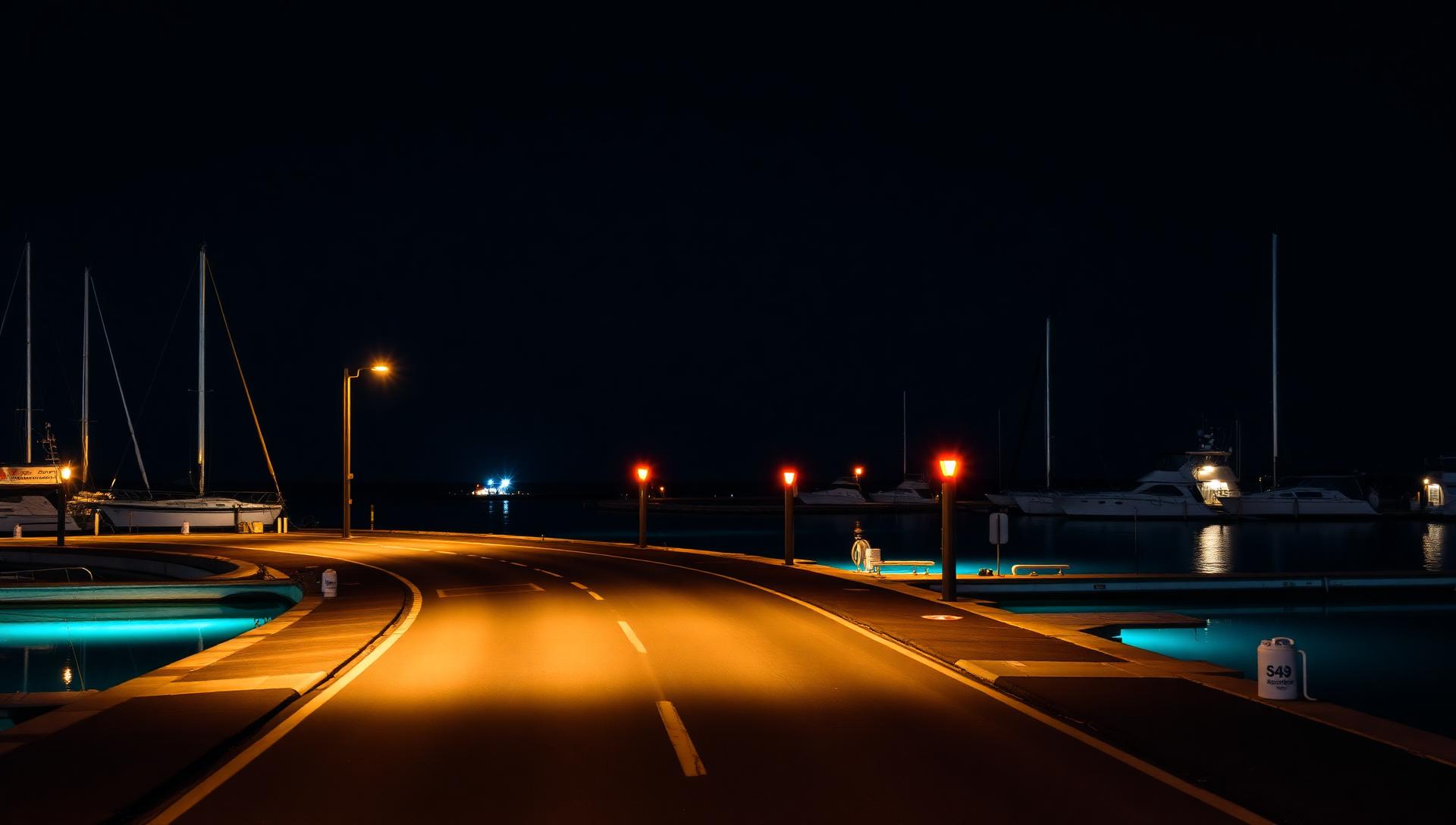Cinematic nighttime atmosphere of Harrison Township, Michigan — same-day smoke shop and vape delivery from Sterling Tobacco