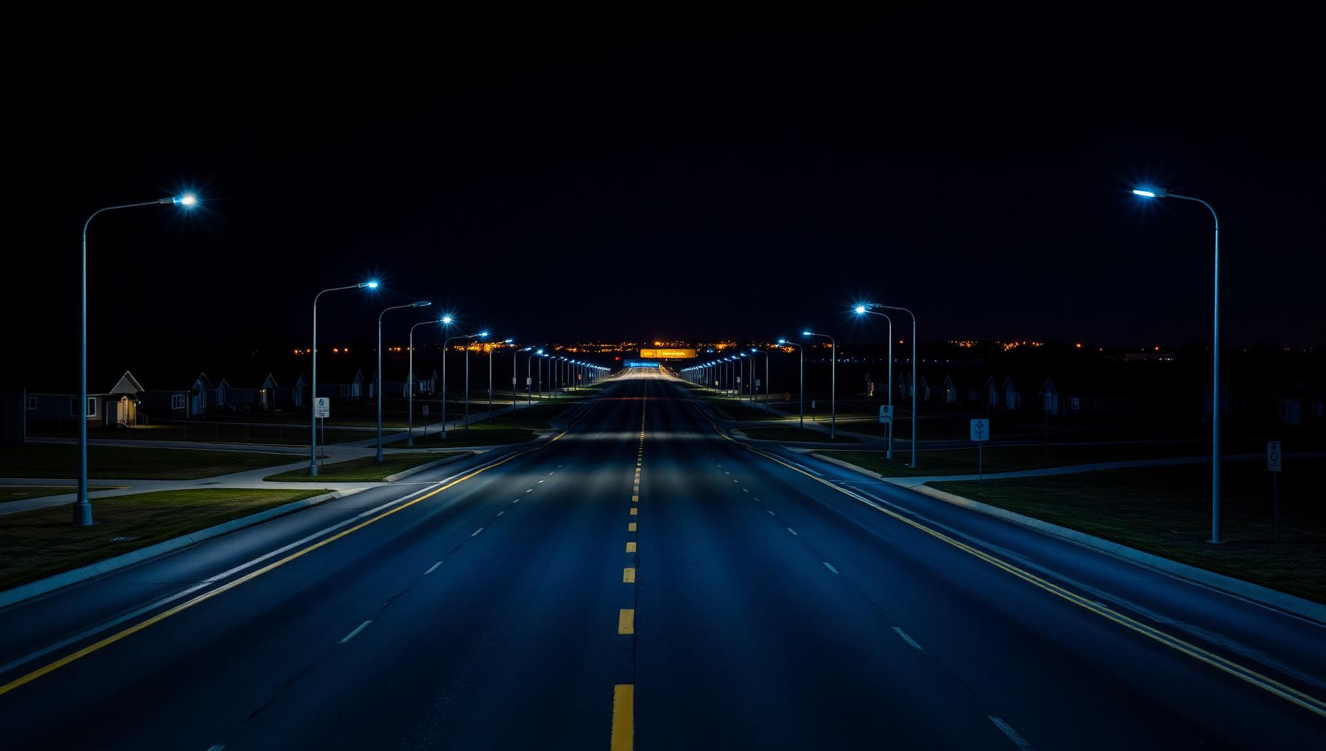 Cinematic nighttime atmosphere of Macomb Township, Michigan — same-day smoke shop and vape delivery from Sterling Tobacco