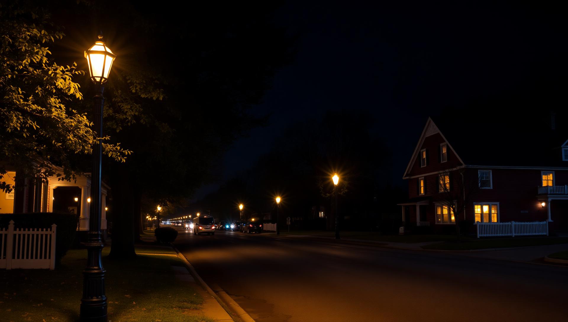 Cinematic nighttime atmosphere of Pleasant Ridge, Michigan — same-day smoke shop and vape delivery from Sterling Tobacco